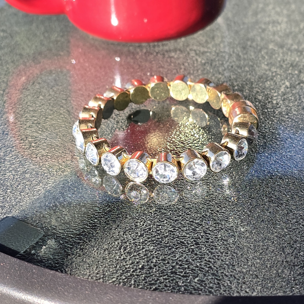 Sparkly Gold toned and Rhinestone Bracelet